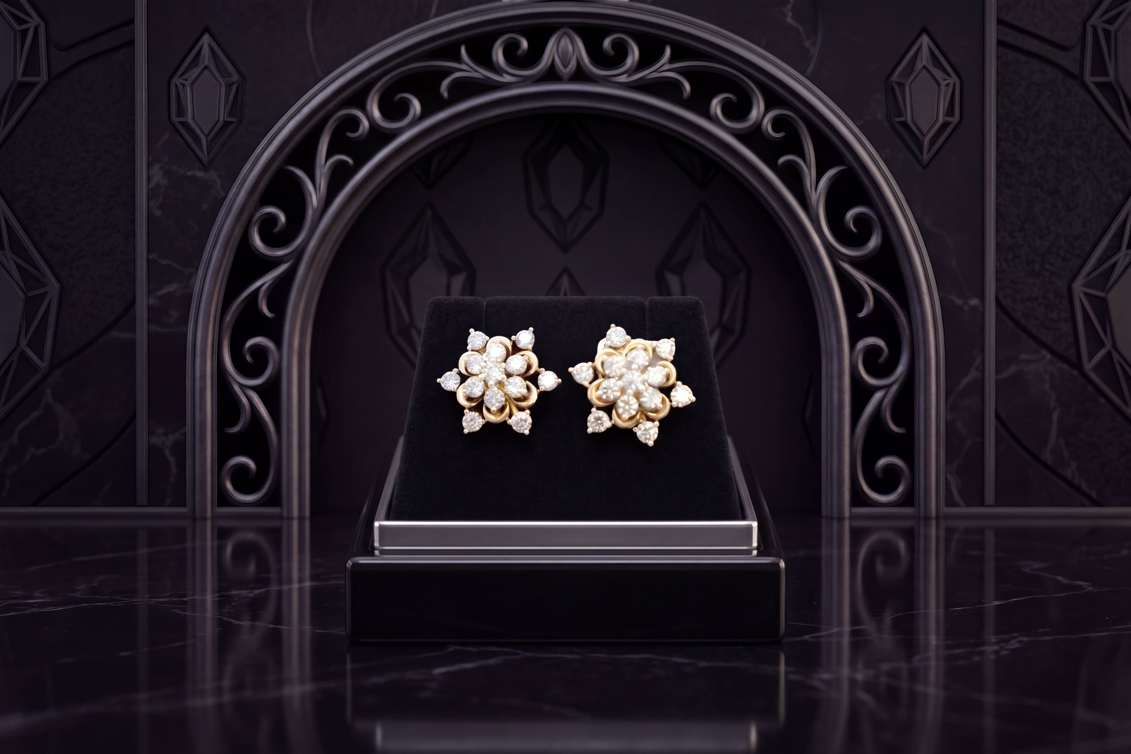 3 Layer Natural Diamond Earing - View 1